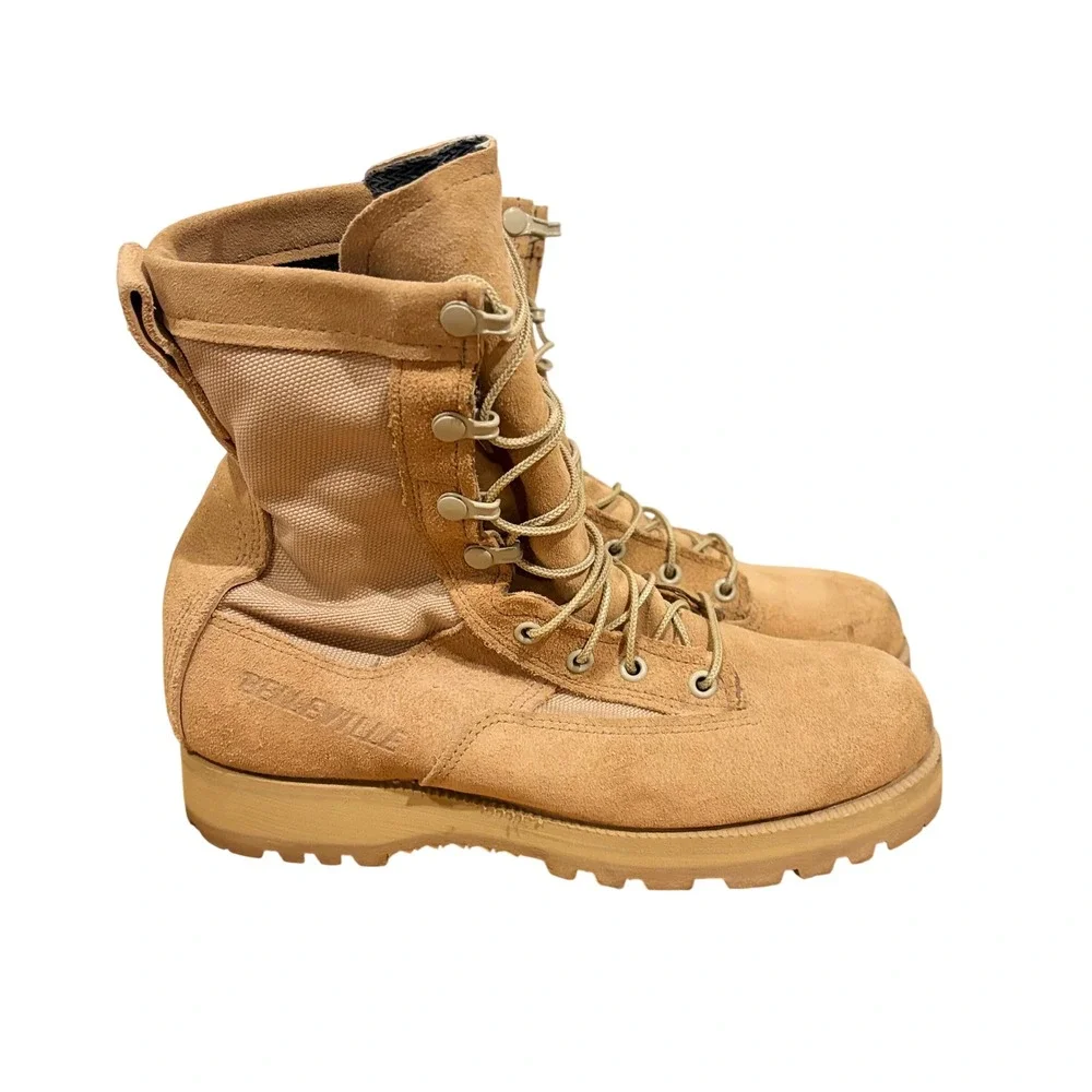 Belleville 790G Mens 7 R Gore-Tex Waterproof Combat Flight Boots Tan Leather USA